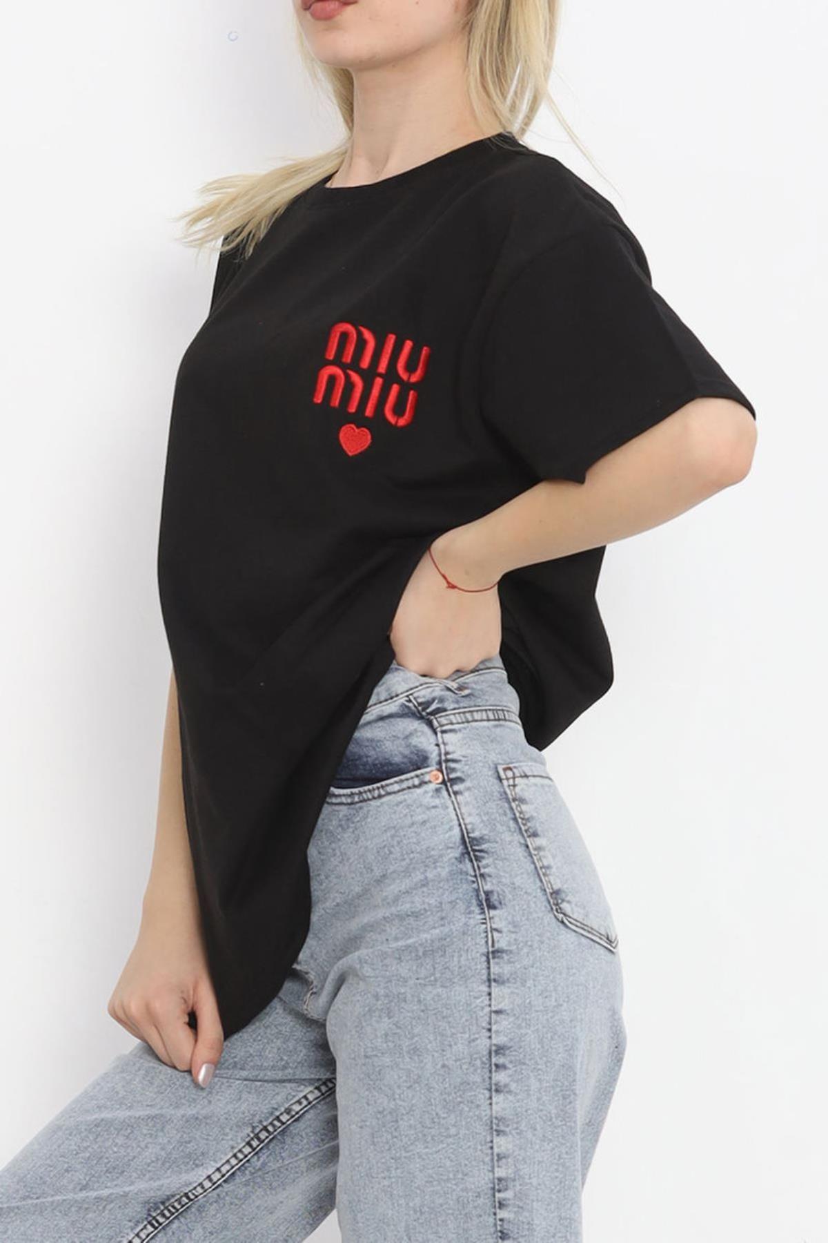 Nakış Detaylı 2 İp TshirtKADIN T-SHİRT