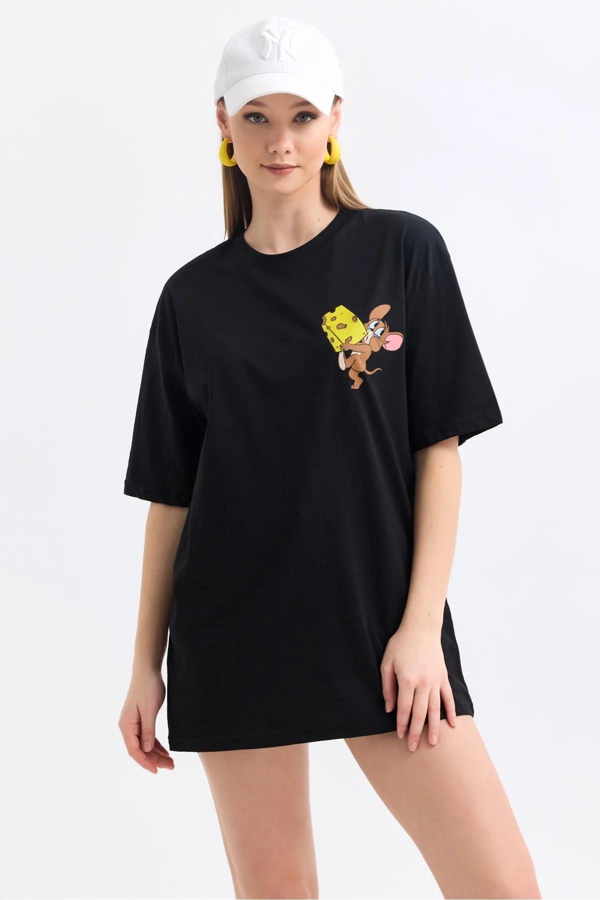 Önü ve Arkası Jerry Baskılı TshirtKADIN T-SHİRT