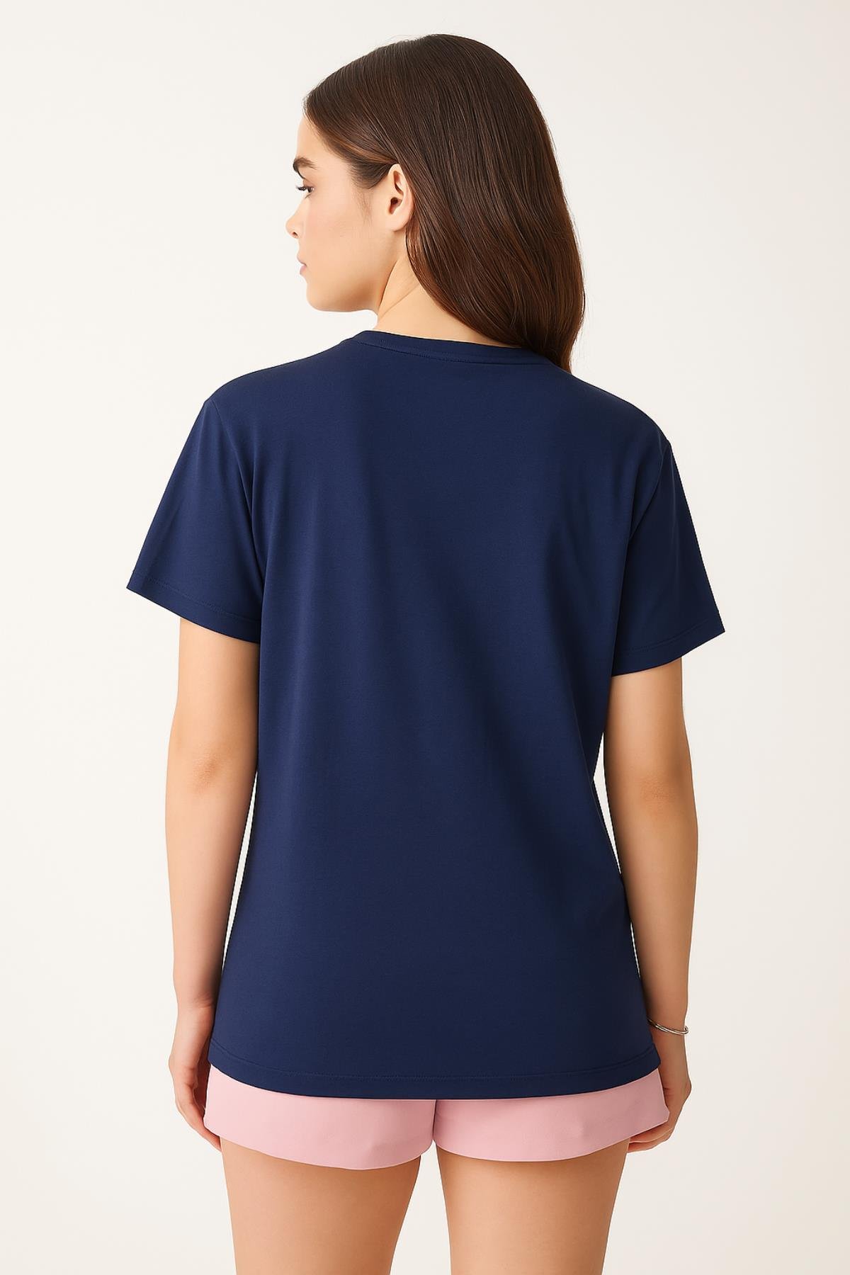 Parmak İzi Desen Kalpli Salaş TshirtKADIN T-SHİRT