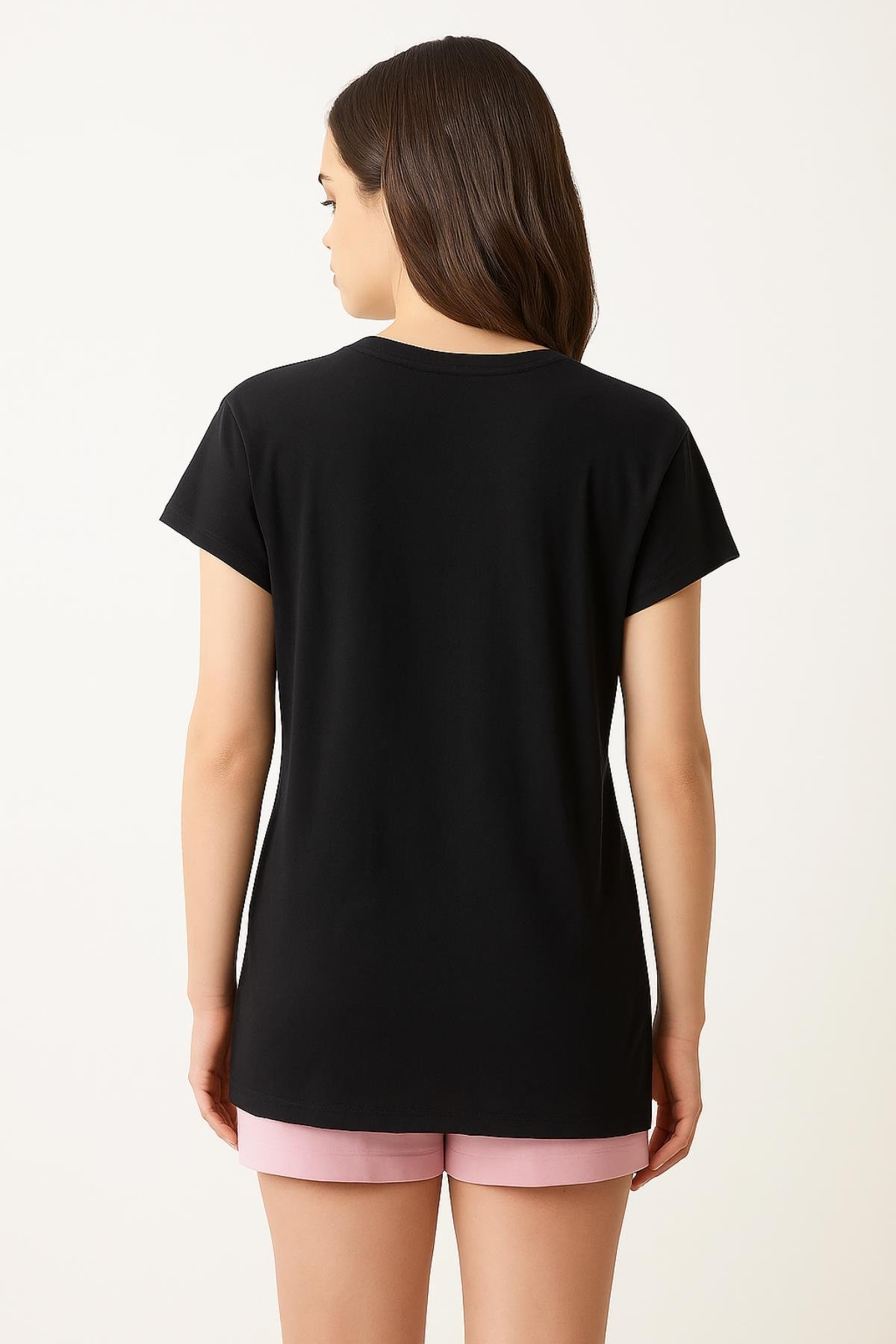 Parmak İzi Desen Kalpli Salaş TshirtKADIN T-SHİRT