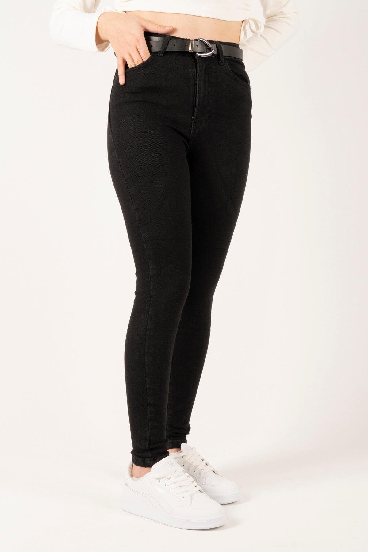Slim Fit Kemerli Kot PantolonKADIN PANTOLON