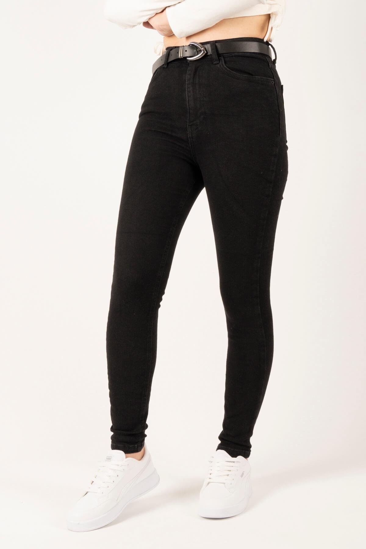 Slim Fit Kemerli Kot PantolonKADIN PANTOLON