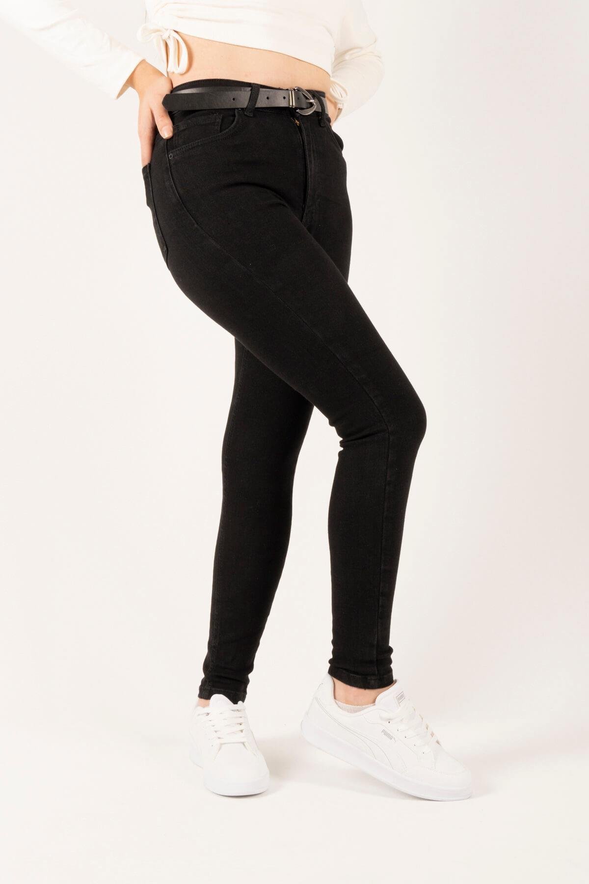 Slim Fit Kemerli Kot PantolonKADIN PANTOLON