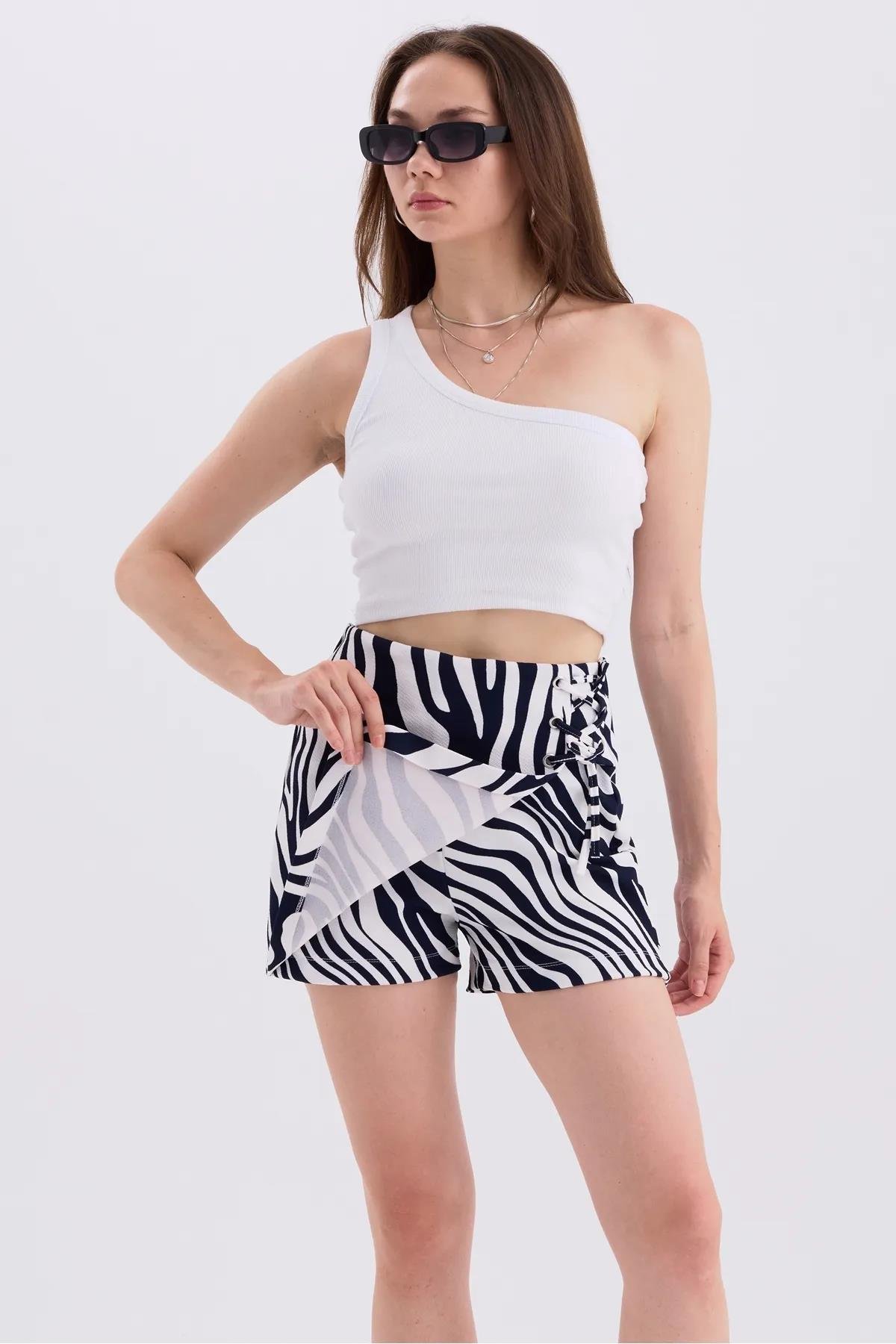 Zebra Desen Kuşgözlü EtekKADIN ETEK