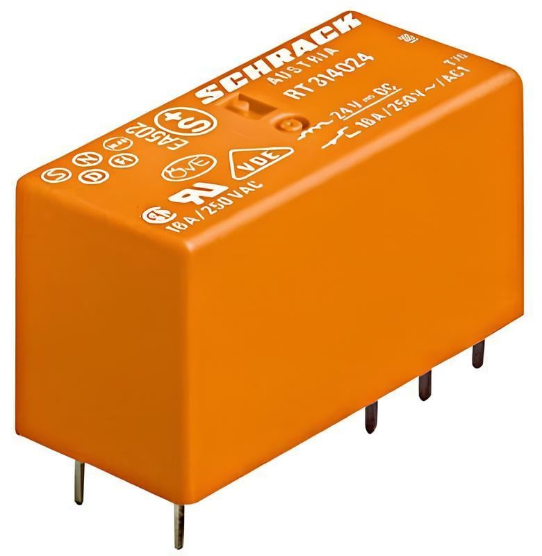 Röle DPDT 12V 8A THT