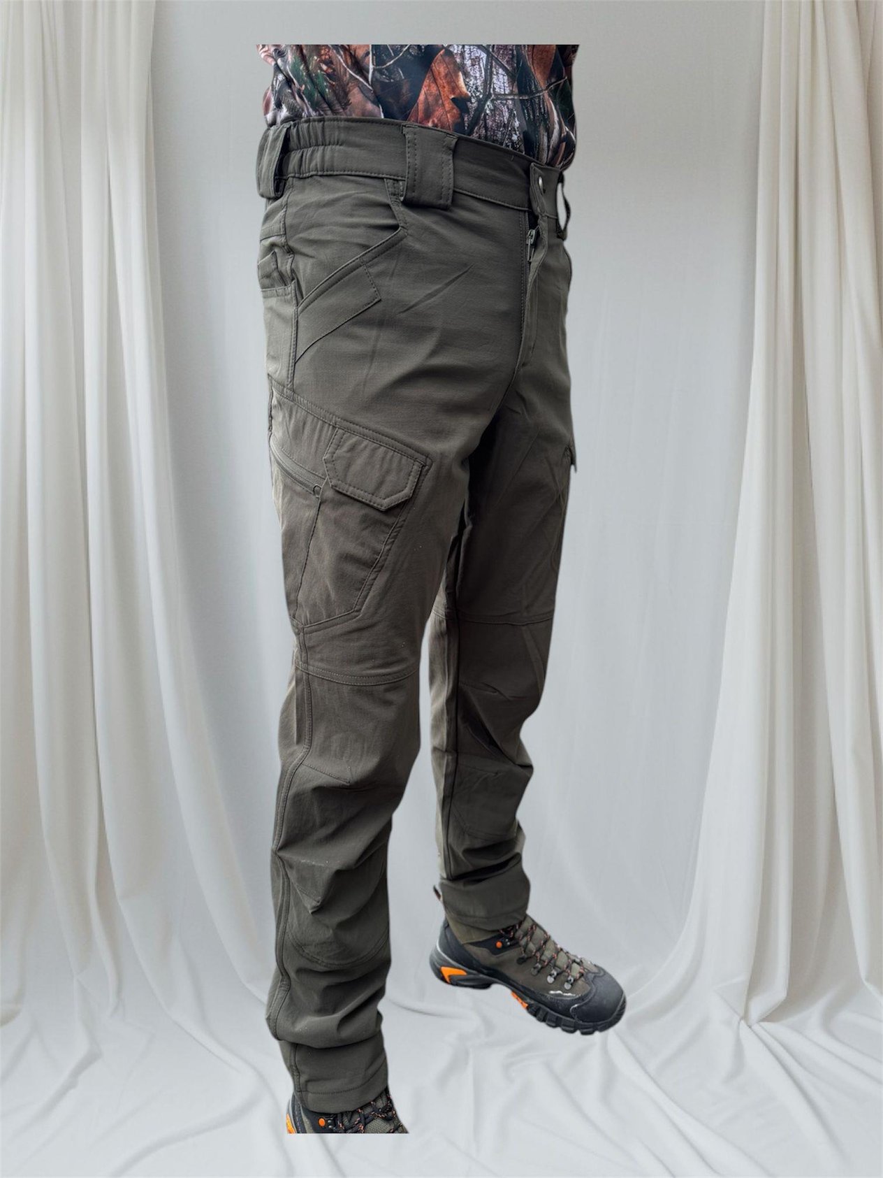 Avcilik Traki̇ng Tacti̇cal Outdoor Li̇krali Su İti̇ci̇ Pantolon Wi̇di̇ Hunter En-Boy Likralı Taktik Trekking Pantolon