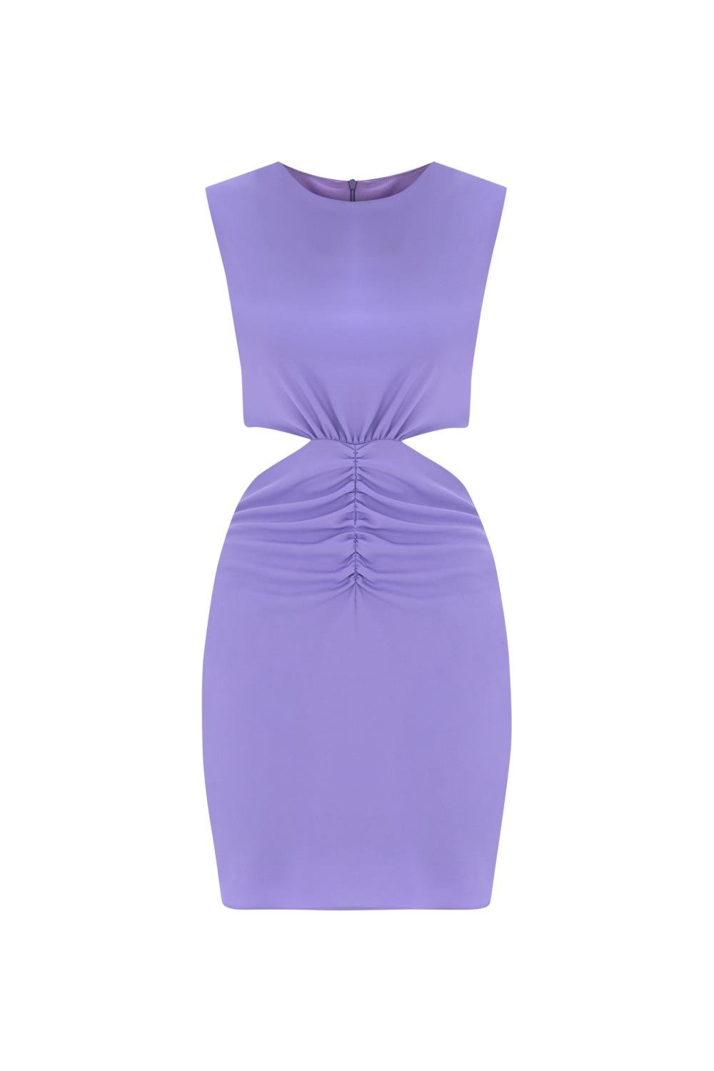 Lila Cut Out Kadın Mini Elbise