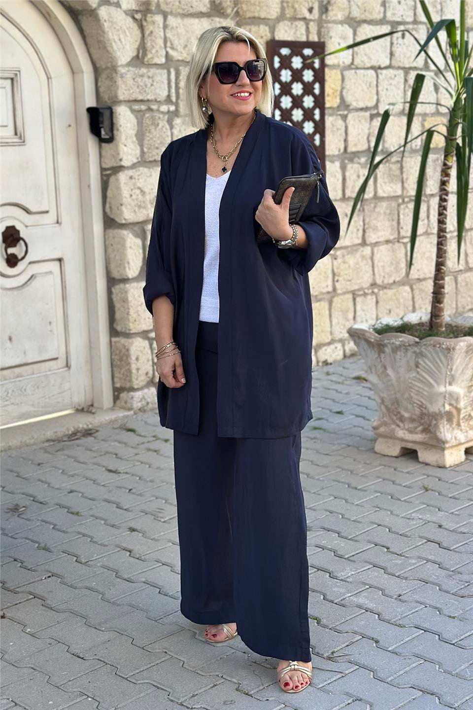 Lacivert Kimonolu İkili TakımUTK2501156-LACIVERT-S