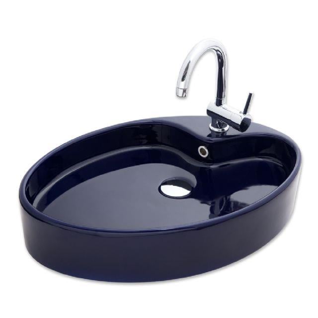 Betria Tezgahüstü Lavabo Parlak Lacivert 65x45 cm