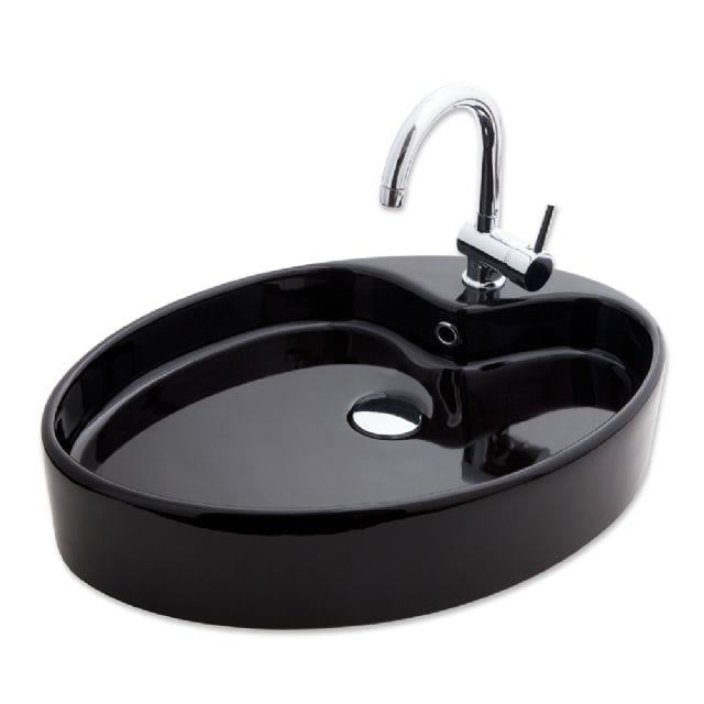 Betria Tezgahüstü Lavabo Parlak Siyah 65x45 cm