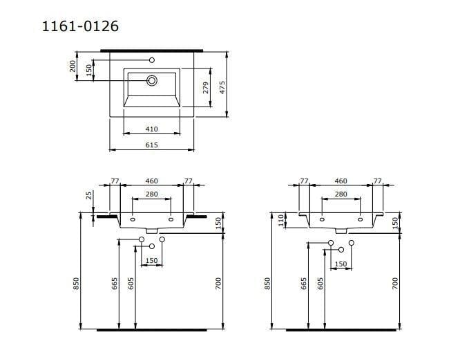Bocchi Milano Etajerli Lavabo 60 cm Mat Kahve