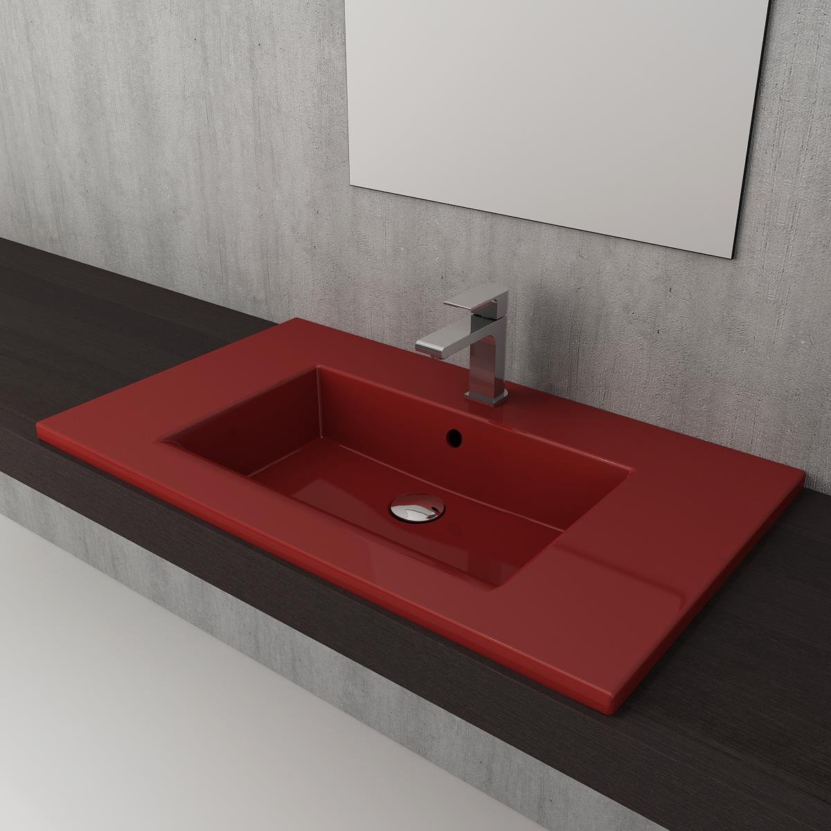 Bocchi Milano Etajerli Lavabo 80 cm Kırmızı