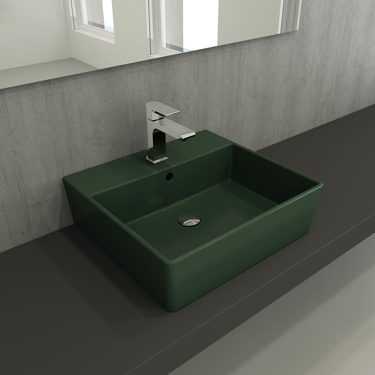 Bocchi Milano Lavabo 50 cm Mat Yeşil