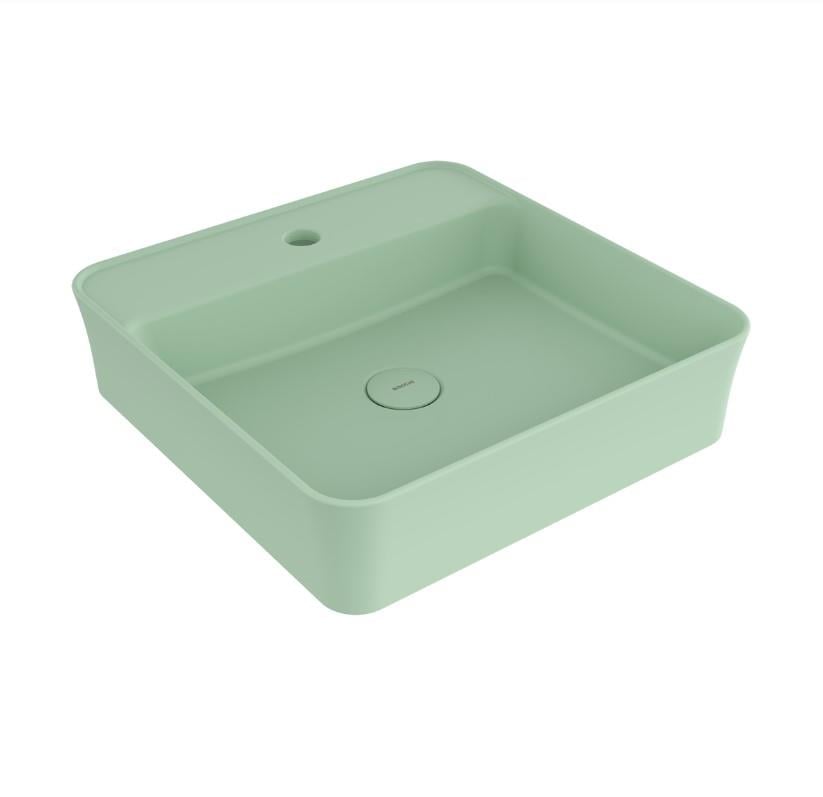 Bocchi Sottile Slim Line Kare Lavabo 45x45 cm Mat Mint Yeşil