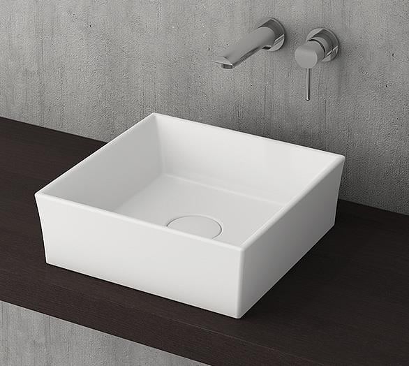 Bocchi Vessel Kare Lavabo 38x38 cm Mat Beyaz