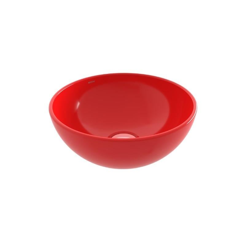 Bocchi Vessel Yuvarlak Mini Lavabo 26cm Parlak Kırmızı