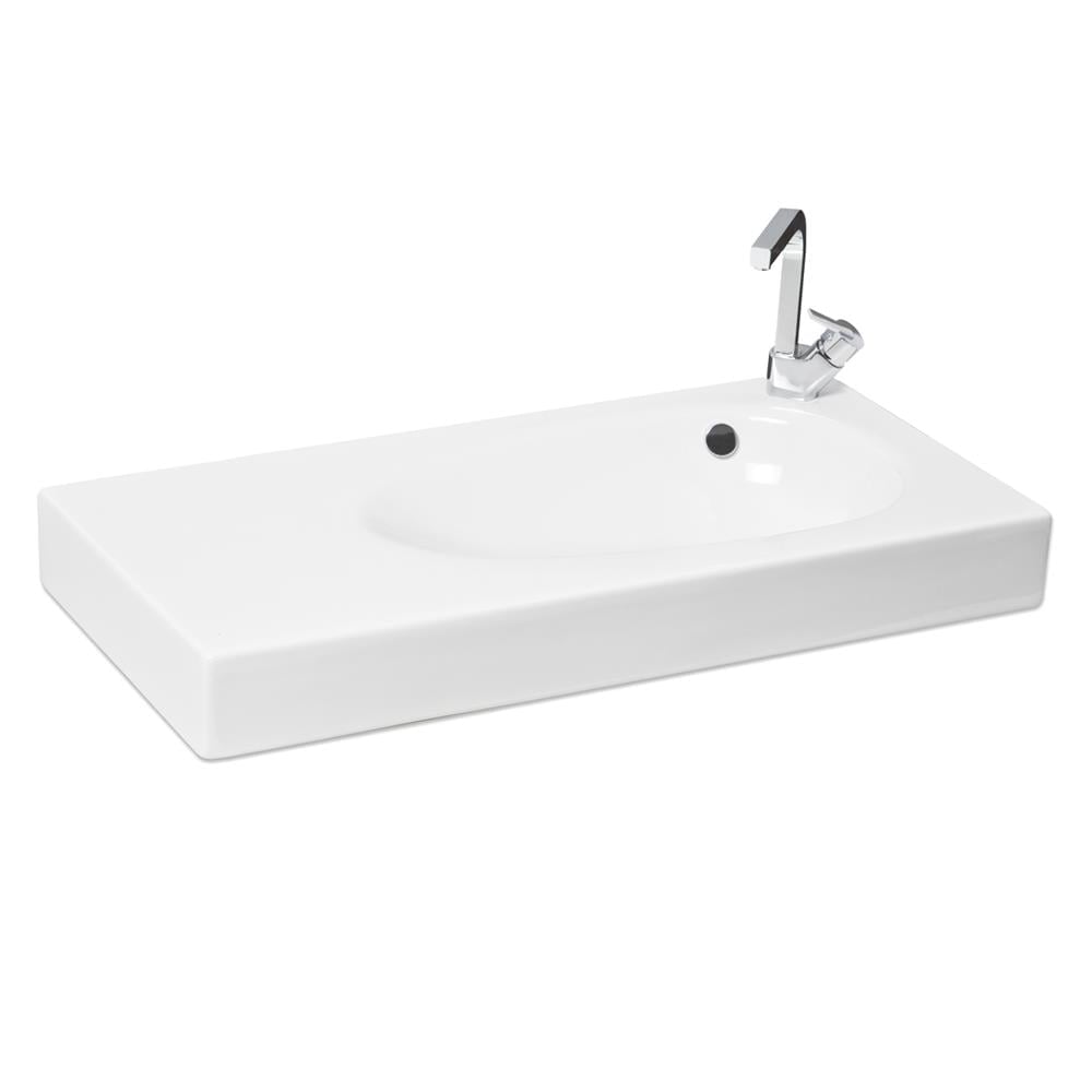 Bunda BD 91x45 cm Etejerli Lavabo Batarya Delikli Mat Latte