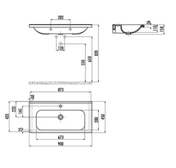 Creavit ID090 İdeal Dolap Uyumlu Lavabo 45X90 cm Beyaz