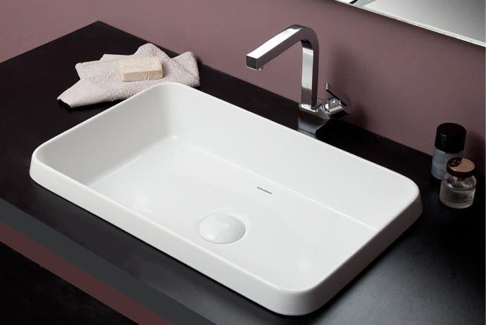 Lyra 60x37 cm Gömme Lavabo Mat Latte