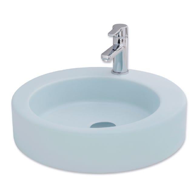 Merga BD Tezgahüstü Lavabo Batarya Delikli Mat Buz Mavi 48 cm