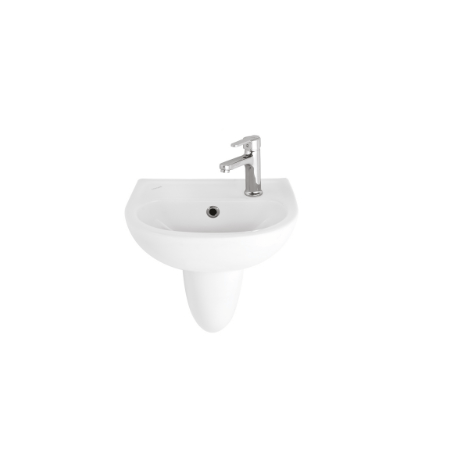 Oval Yarım Ayak Lavabo 29X35 cm Beyaz