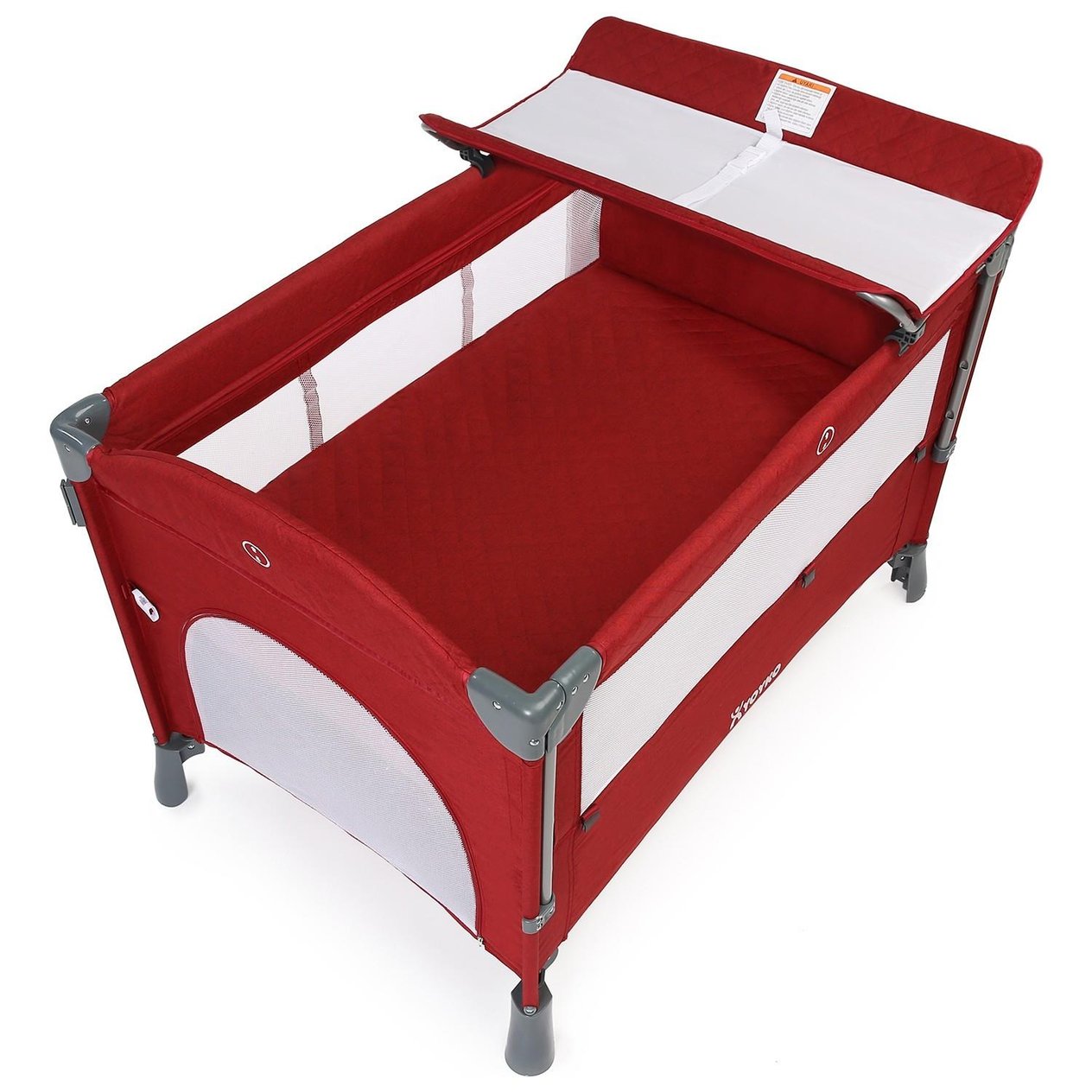Yoyko Exclusive Comfort 8 in 1 Anne Yanı Park Yatak Oyun Parkı 70x110 - Bordo