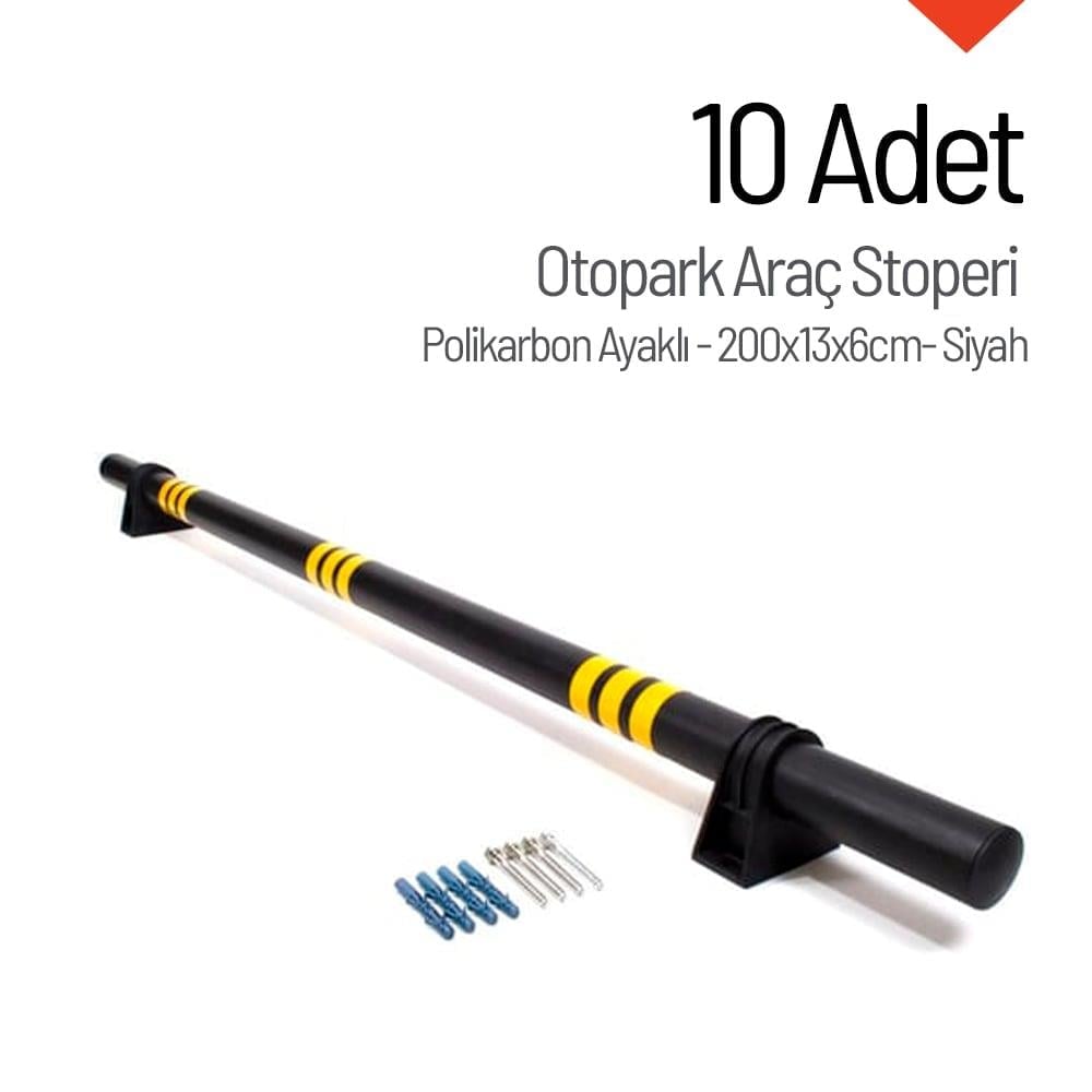 Set of 10 – 200x13x6 cm Car Wheel Stoppers with Fiber-Reinforced Polycarbonate Base