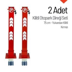 75 cm Top-Locking Parking Bollard – 2-Piece Set for Driveway Security