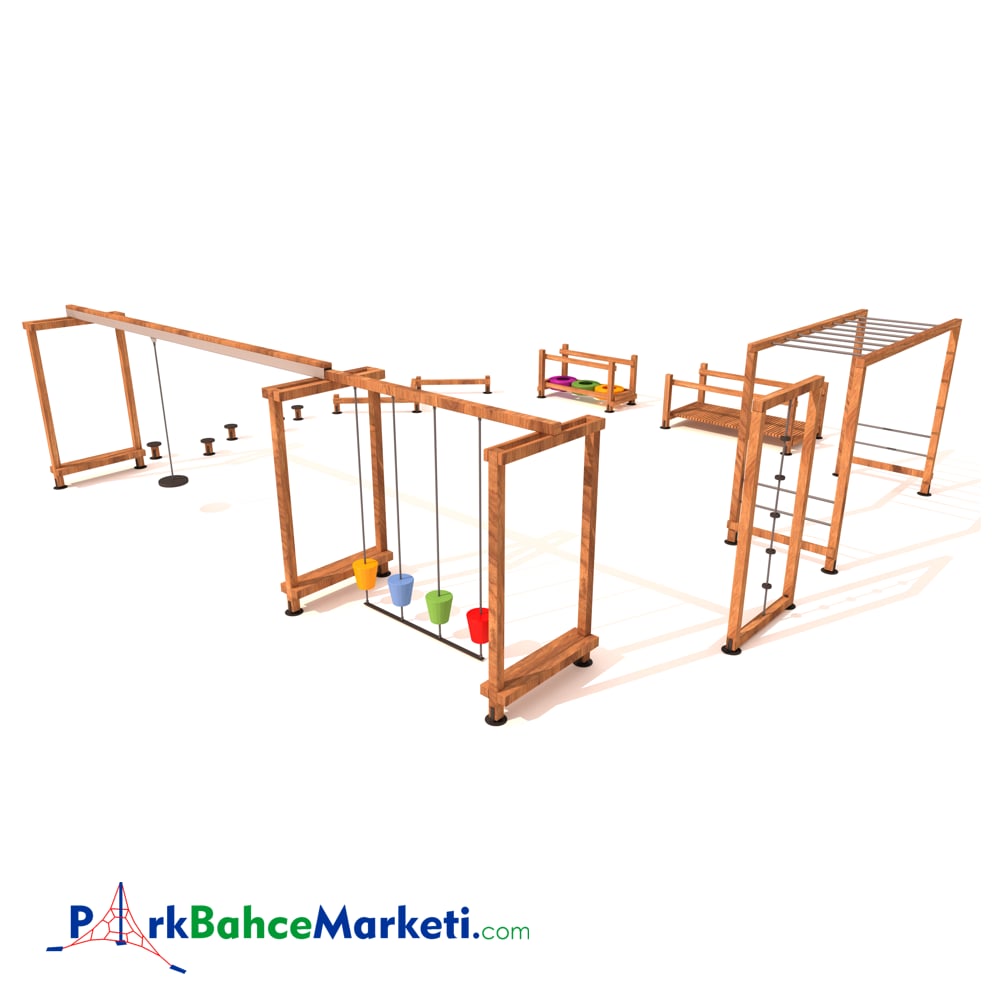 Ahşap Çocuk Oyun Parkuru 8x8m