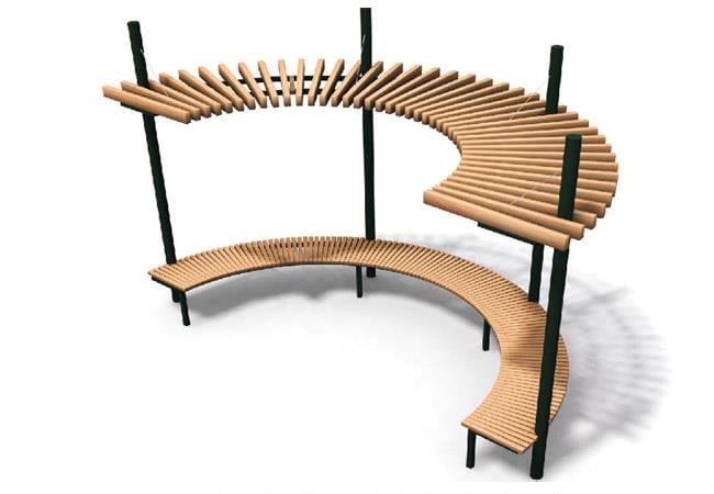 Ahşap Yay Pergola 4x1.2m, Oturmalı Model