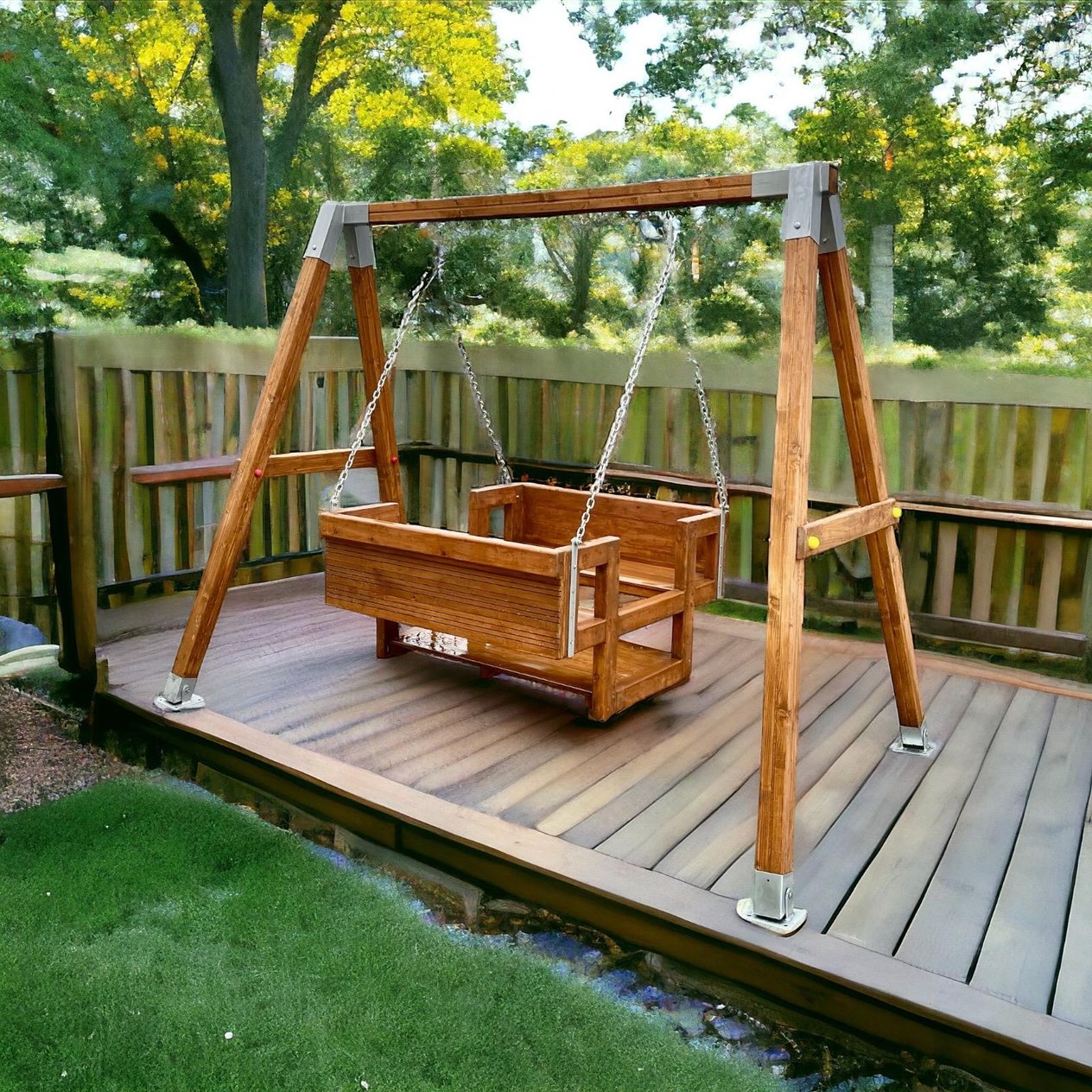 Wooden Gondola Swing ASL-04K – Classic Outdoor Garden Swing