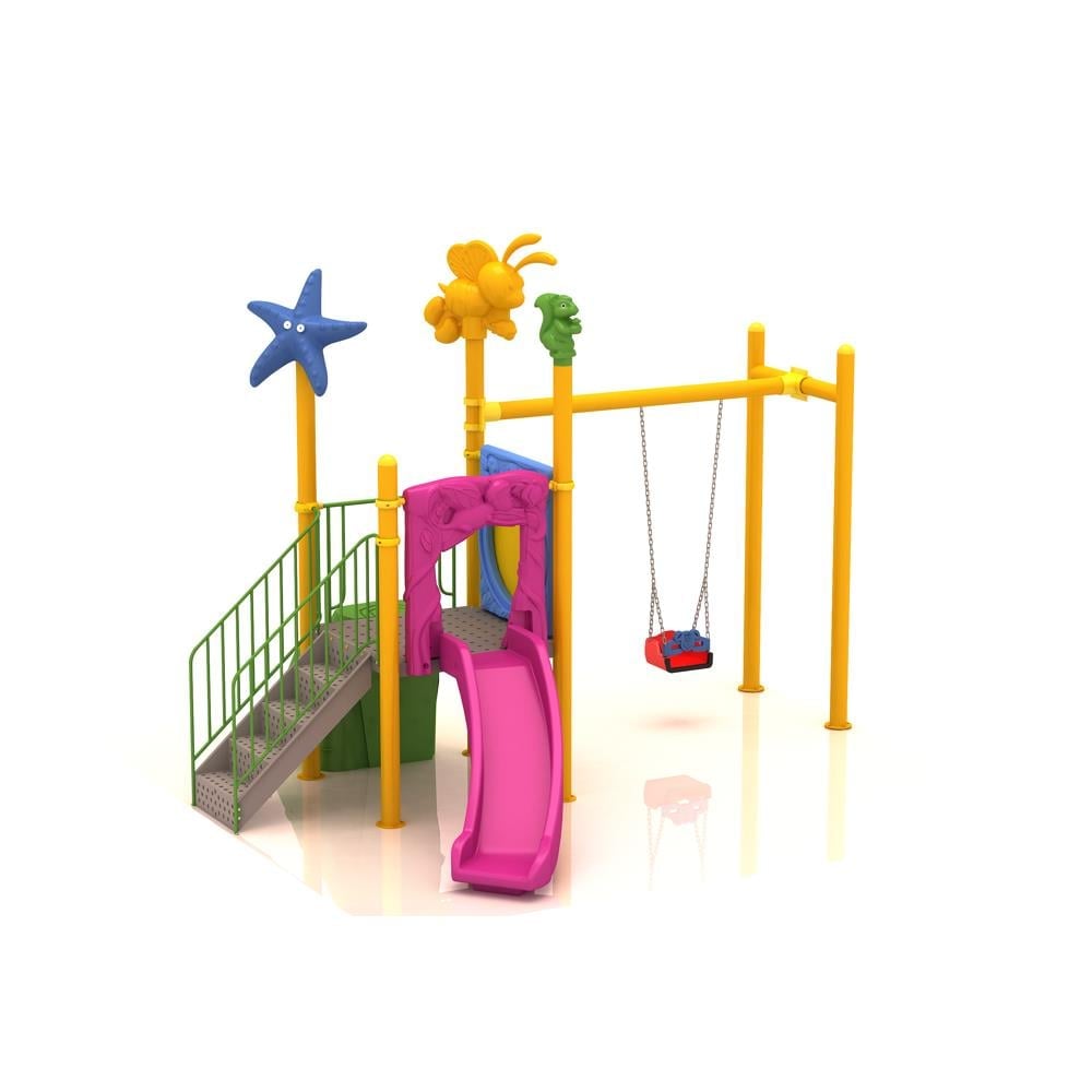 Single Tower Playground Set with Slide – 4.3m x 4.5m