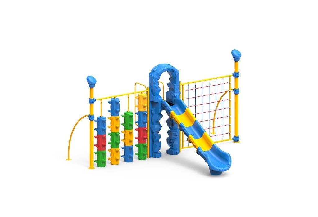Cylinder and Rope Climber with Slide | Playground Equipment – SLN03