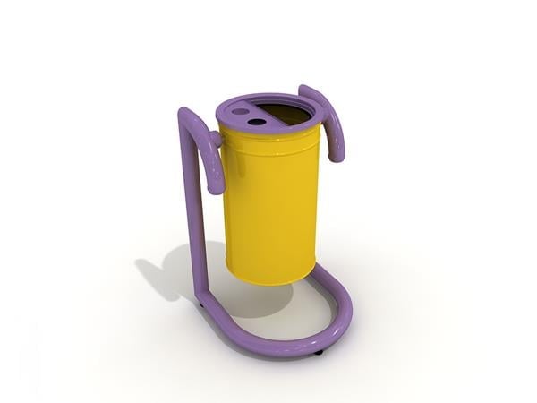 Metal Outdoor Waste Bin – Yellow Swing-Lid Model