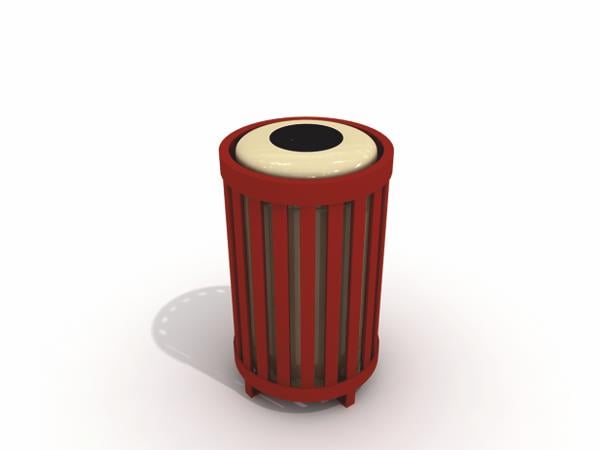 Outdoor Metal Waste Bin – 33L – Burgundy