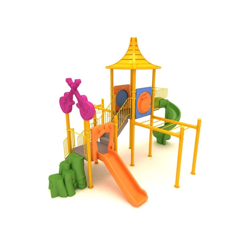Double Tower Playground Set | 7m x 5.6m | Guitar Figure | EN1176 Certified