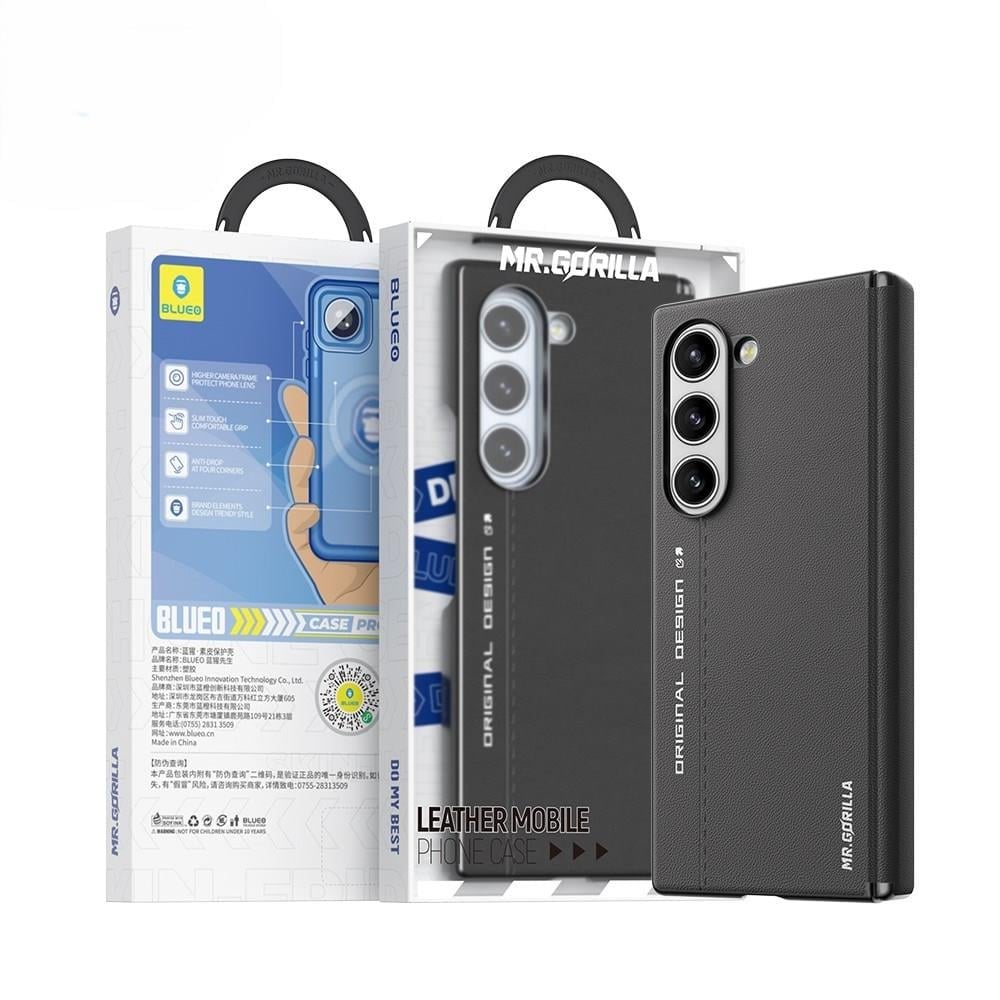 BLUEO FOLD 6 PREMİUM PU DERİ FOLDİNG TELEFON KILIFI SİYAH