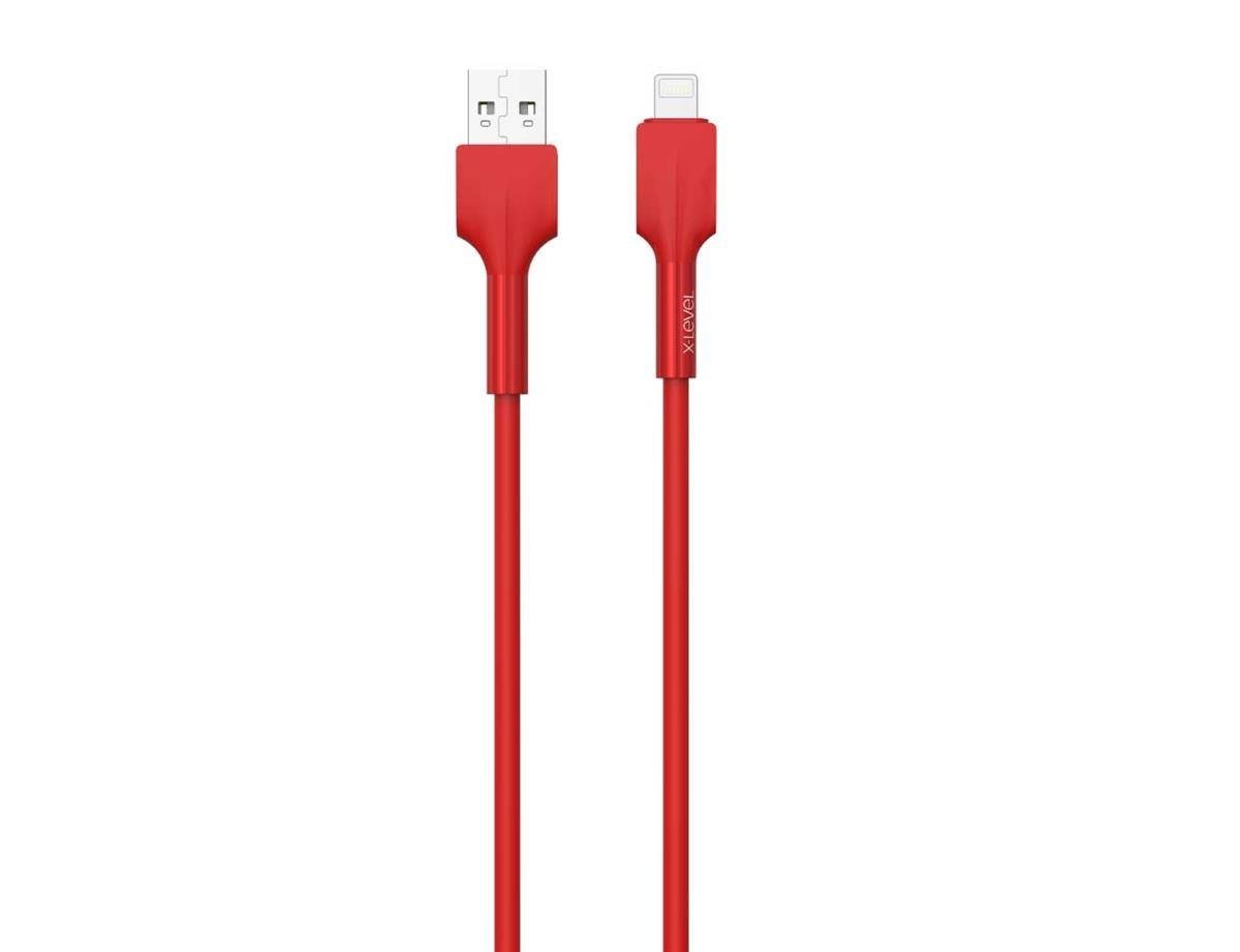 X-LEVEL XCC9005 X-Move USB-A to Lightning 1.2 Metre Hızlı Şarj Ve Data Kablosu 27W Kırmızı