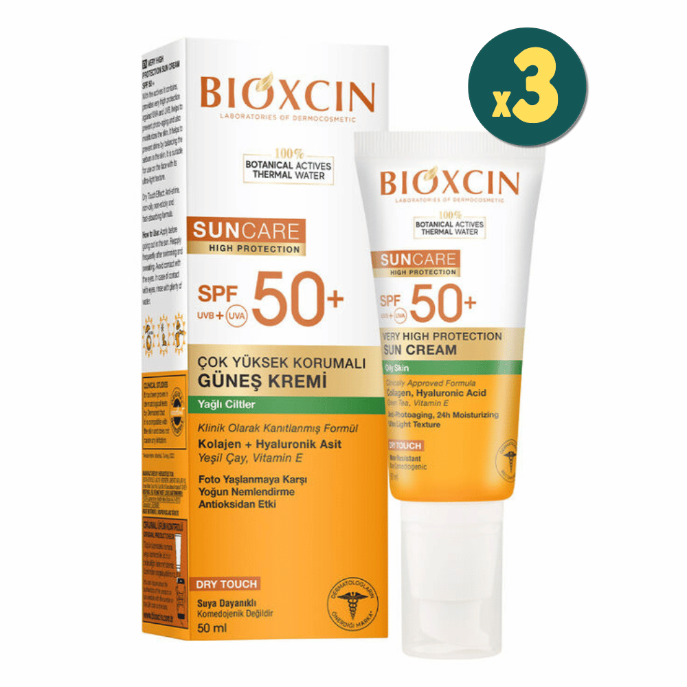 Bioxcin Care Güneş Kremi Yağlı Ciltler SPF50+ 50 ml 3 Adet Fiyatları - Modern Eczane