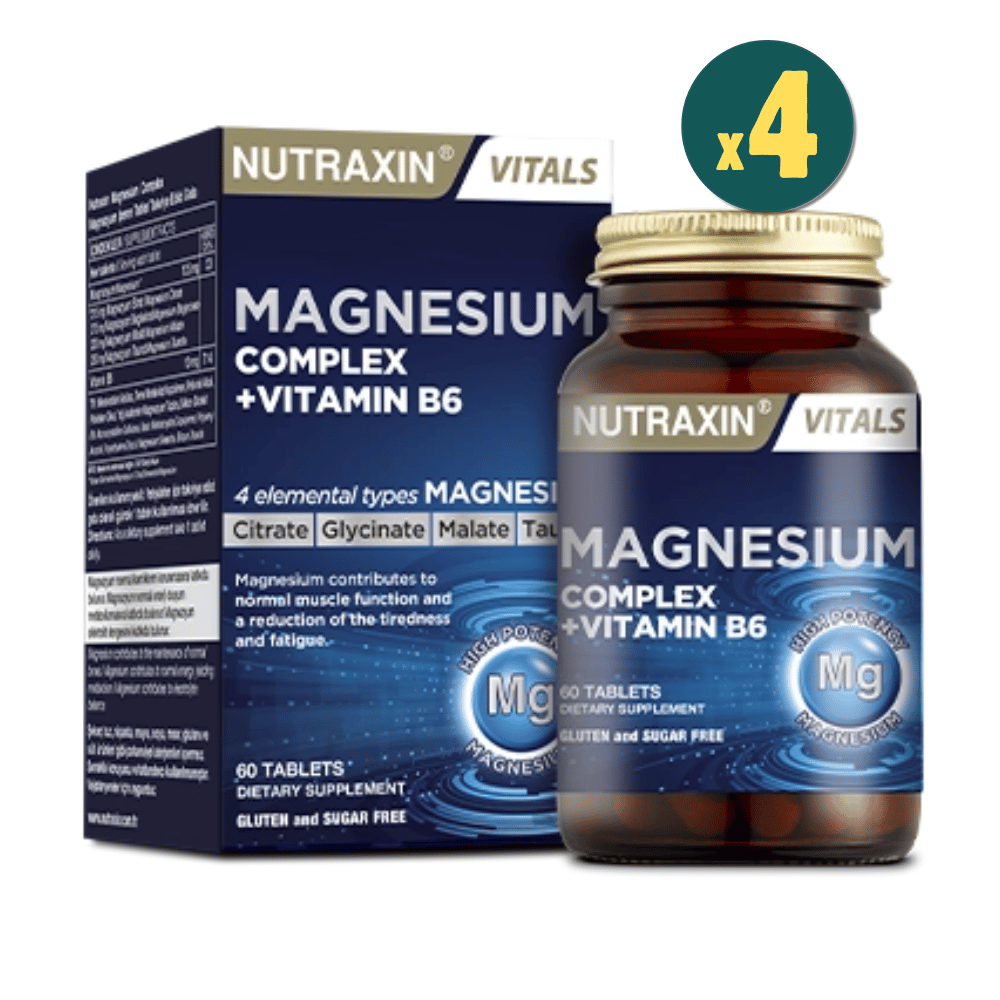 Nutraxin Magnesium Complex Vitamin B6 60 Tablet 4 Adet Fiyatları - Modern Eczane
