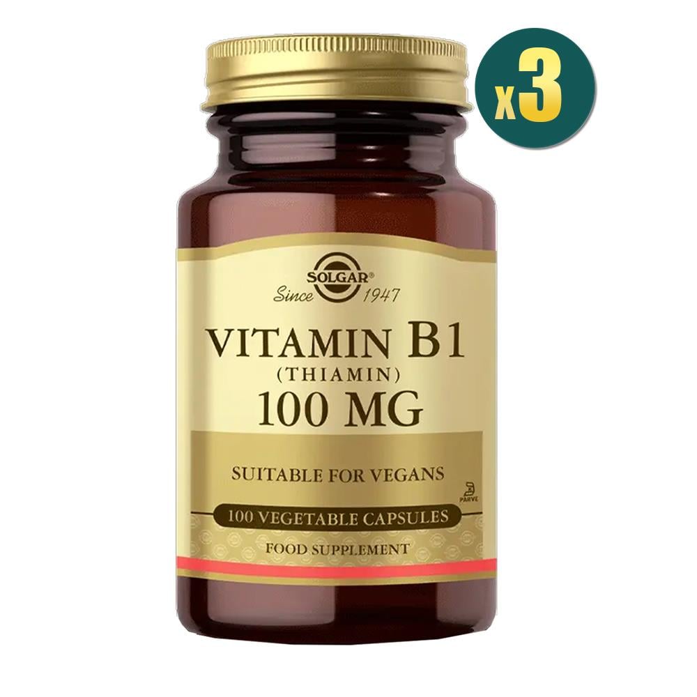 Solgar Vitamin B1 (Thiamin) 100 mg 100 Kapsül 3 Adet Fiyatları - Modern Eczane