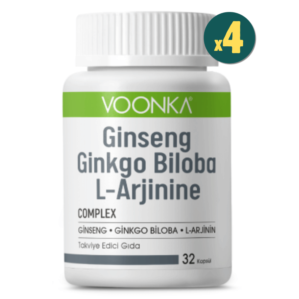 Voonka Ginseng Ginkgo Biloba L-Arginine 32 Kapsül 4 Adet Fiyatları - Modern Eczane