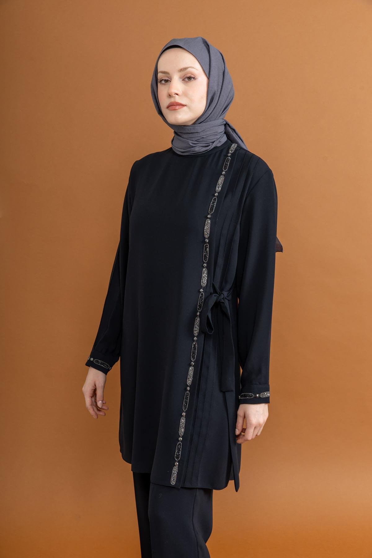 1026 Krep Takım Siyah