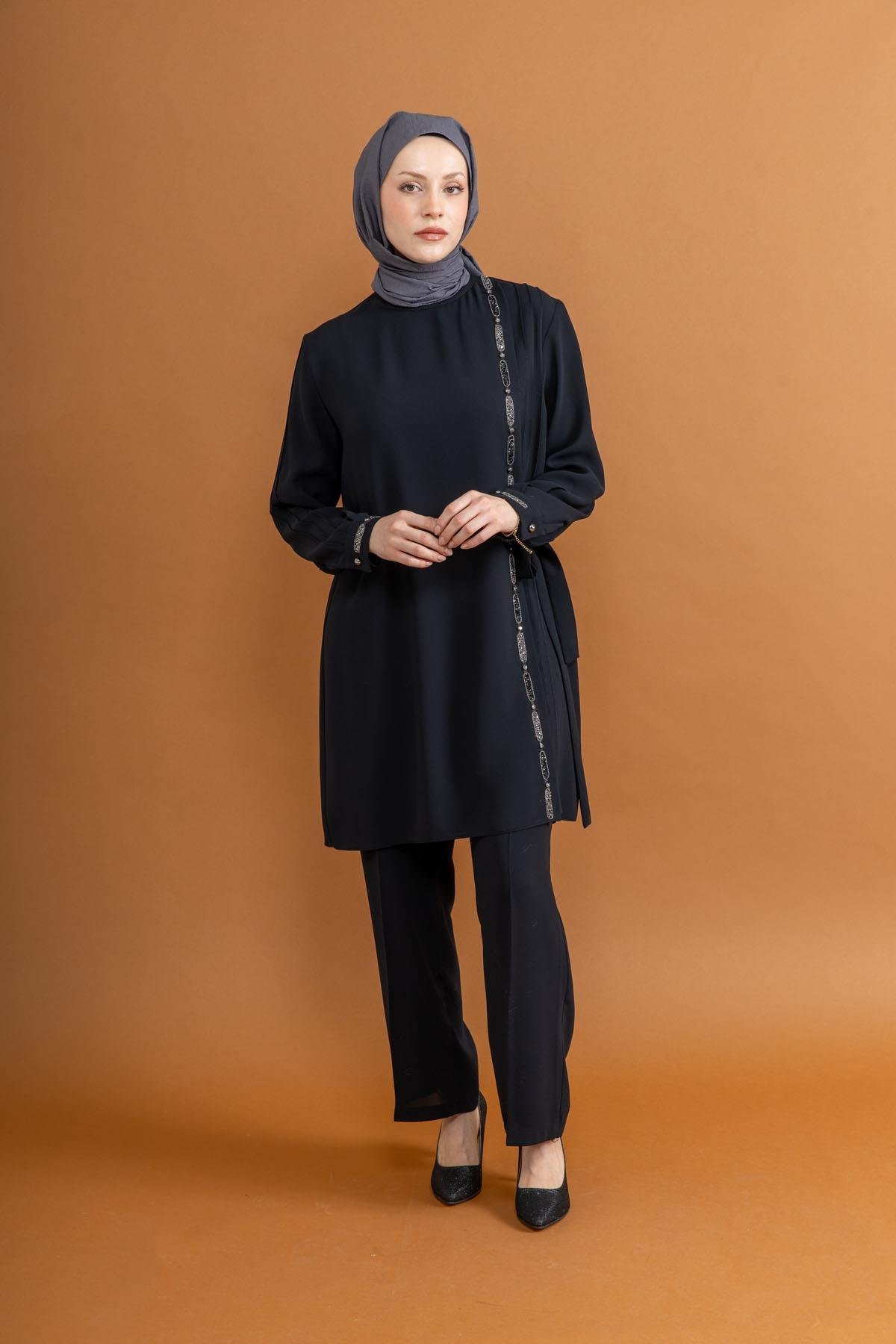 1026 Krep Takım Siyah