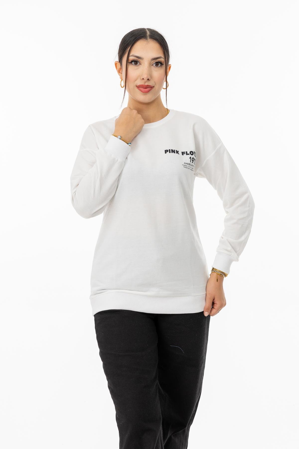 5942 İki İplik Baskılı Sweatshirt