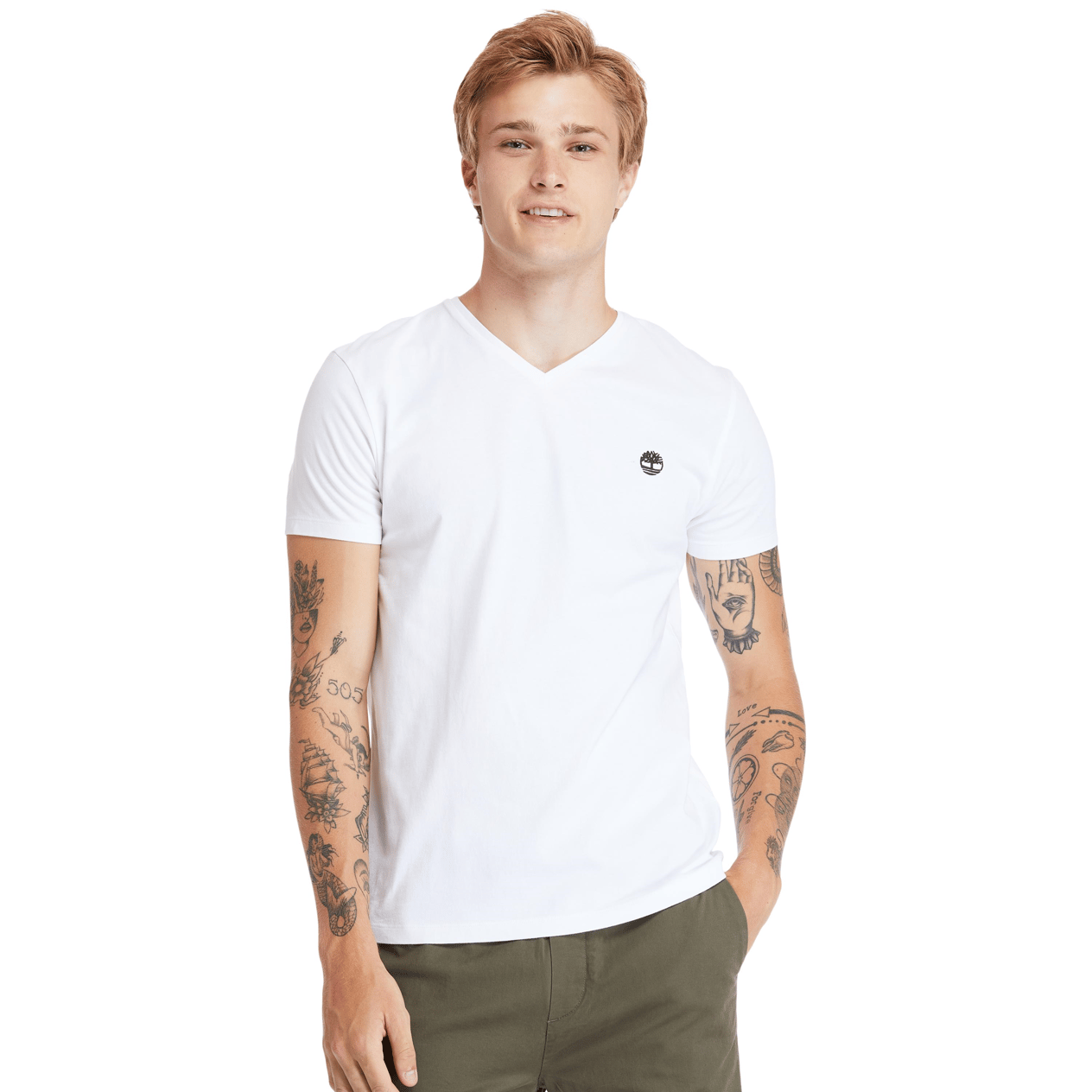 TİMBERLAND V Neck Short Sleeve Tee TB0A2BPT1001