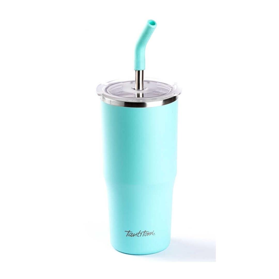 024-01-Mavi 2 Fonksiyonlu Çift Katmanlı Pipetli Termos Bardak 700Ml