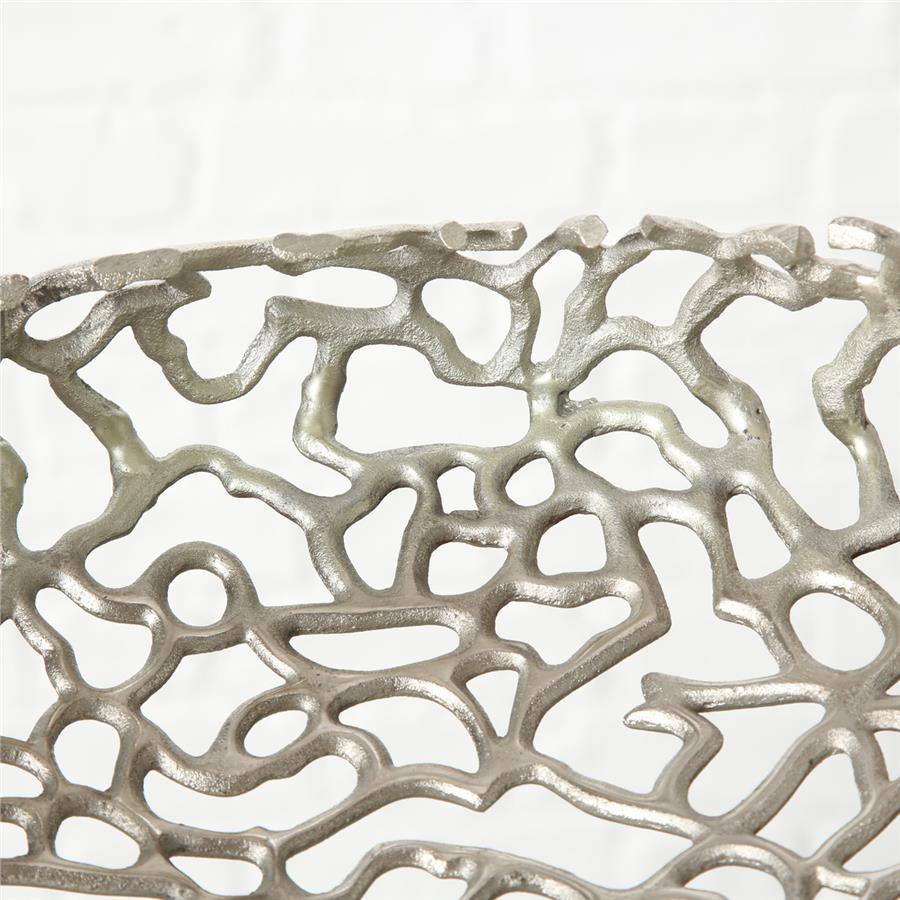 2'Li Gümüş Dekoratif Yuvarlak Kase 11X33Cm - 13X40Cm Seti