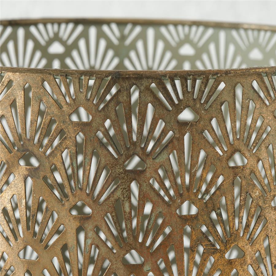 3'Lü Antika Gold-Adaçayı Yeşili  Rüzgar Lamba 13Cm-20Cm-26Cm Seti