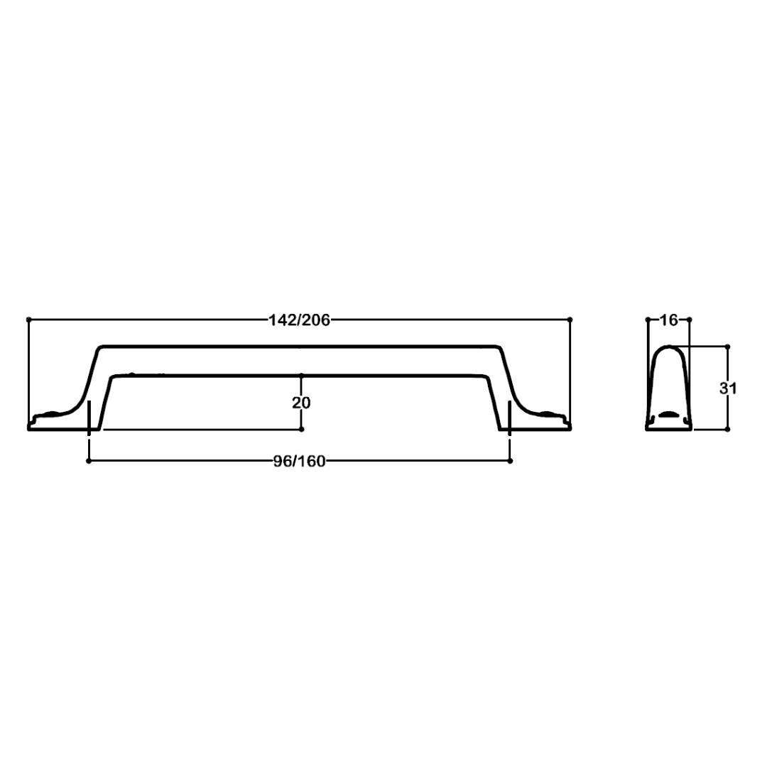 Modern Kulp 96 Mm Antik Renk